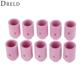 

DRELD 10Pcs Alumina Nozzle Cups TIG Welding Large Gas Lens 13N12#8 For PTA DB SR WP 9 20 Series TIG Welding Torch Consumable