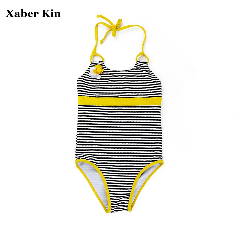 

2-8 Years Children Girls Striped One Piece Swimsuit Kids Girls Summer Bathing Suits G6-K308