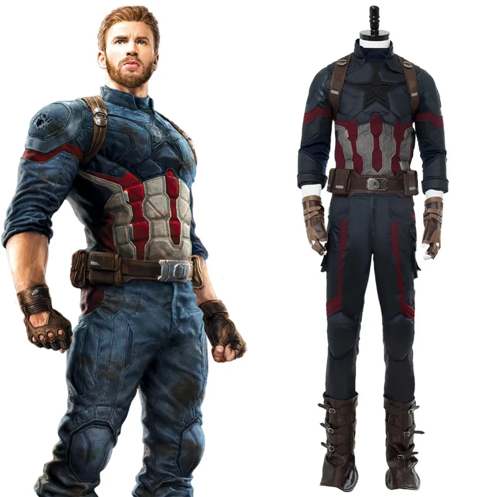 

Avengers: Infinity War Captain America Cosplay Costume Steven Rogers Outfit Avengers Cosplay Captain America Full Set Costume