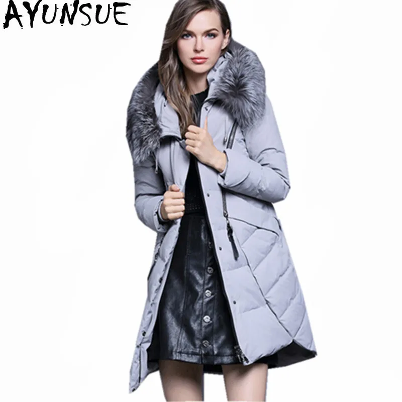 AYUNSUE 2018 Womens Padded White Duck Down Jacket Warm