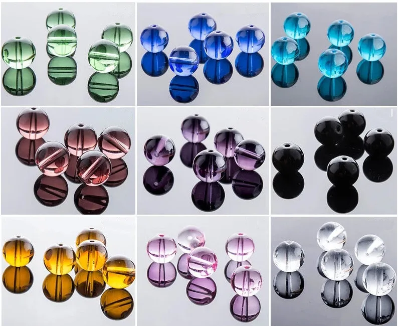 5 шт./лот стекло Бусины гладкой ясно кварц Свободные Strand Бусины 14 мм для DIY ювелирных изделий браслет ожерелье