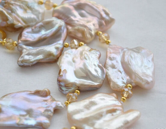 

Miss charm Jew1905 PINK LAVENDER BAROQUE KESHI REBORN PEARL citrine NECKLACE