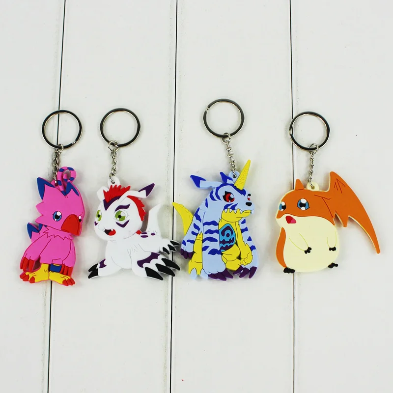 Брелок с подвеской Digimon Adventure 8 шт./лот Agumon Gabumon Patamon Tailmon Gomamon Piyomon PVC|digimon adventure|digimon
