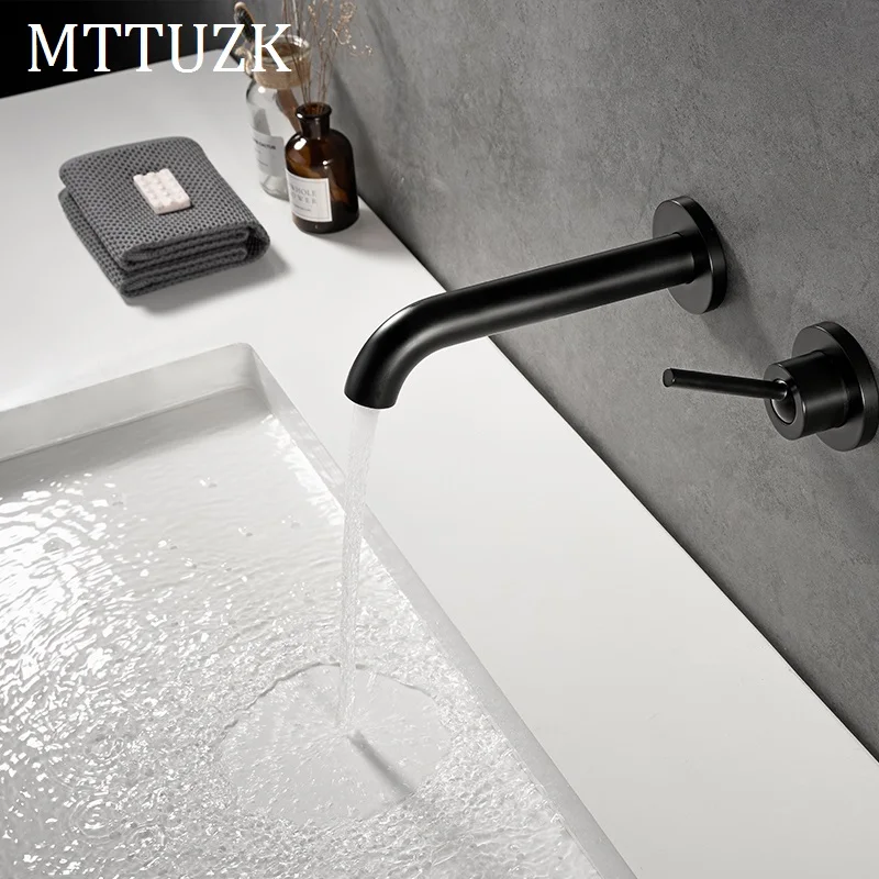 Матовый смеситель для раковины MTTUZK латунь розовое золото с предварительно
