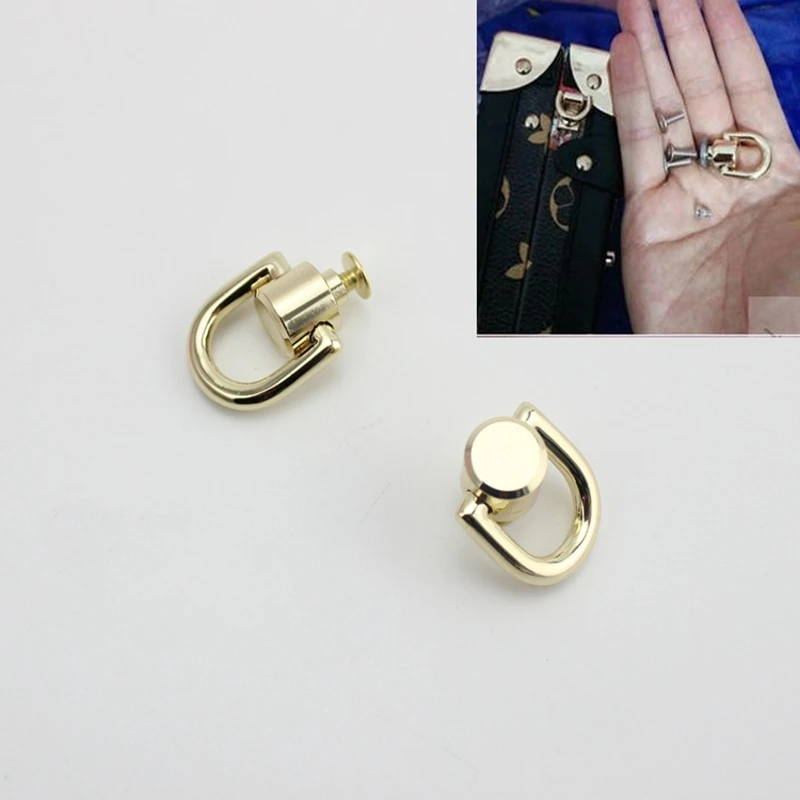

10pcs/50pcs Bag hanger DIYhardware accessories on both sides of the screw D ring D buckle bag the package chain metal