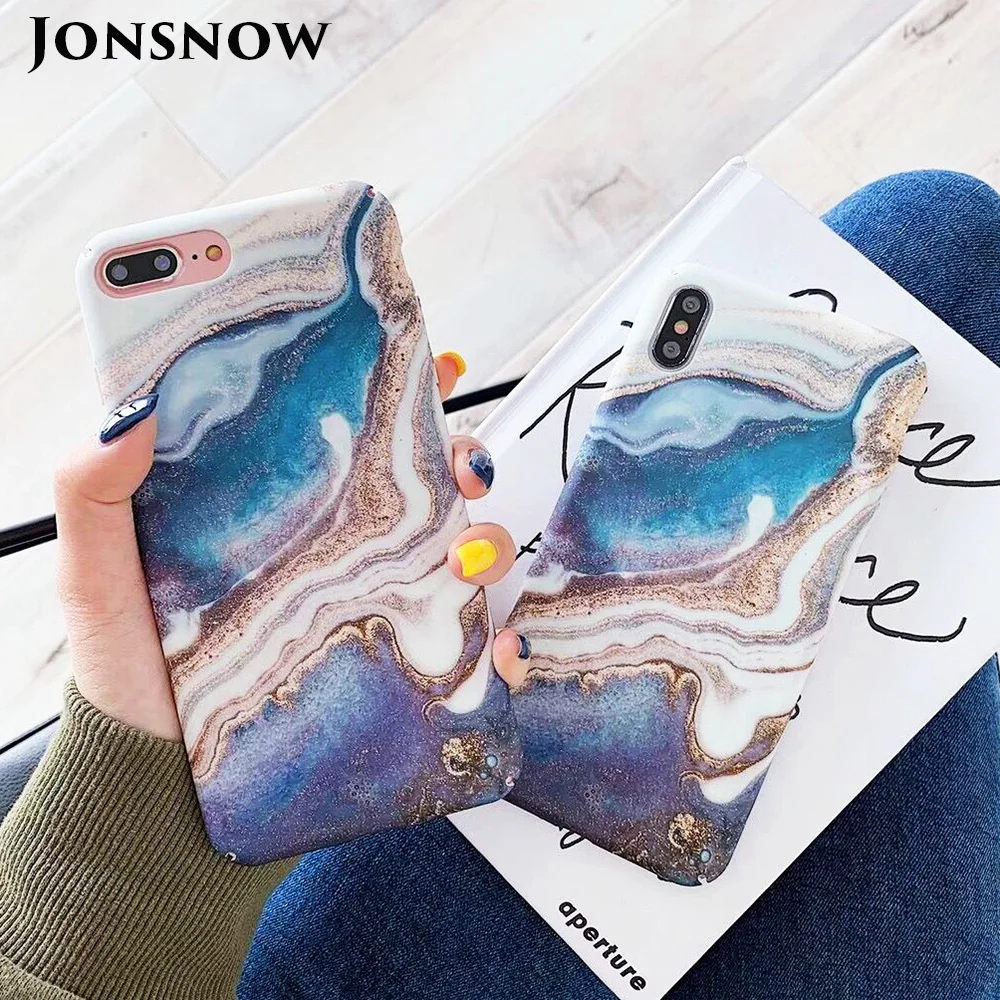 KIPX1093_1_JONSNOW Marble Pattern Phone Case for iPhone XS XR XS Max 7 8 Plus 6S 6 Plus Case Fashion All-inclusive PC Hard Back Cover Capa Fundas