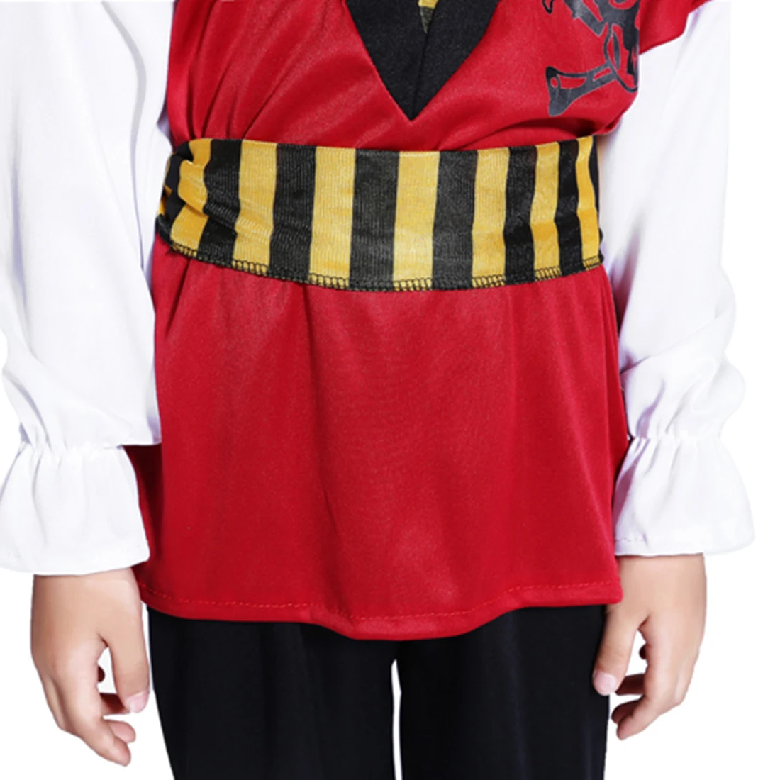 Костюм пирата на Хэллоуин для косплея костюм пирата с красным черепом для мальчиков, комплект с пиратским бластером для От 4 до 6 лет-М