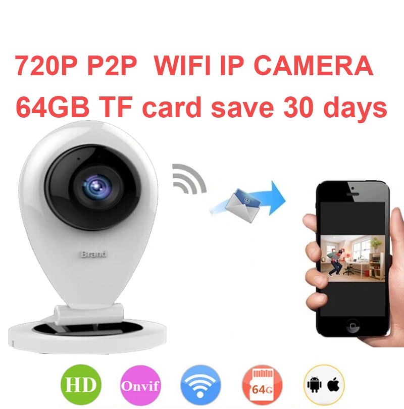 64G save 30day baby monitor camera 720P H.380 P2P network camera Video Surveillance WiFi IP Camera P2P camera 1K peopel to watch