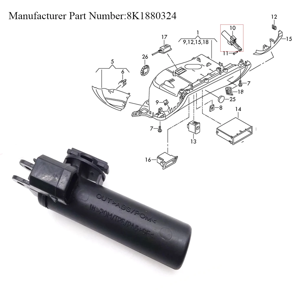 JEAZEA 8K1880324 8K1 880 324 2 Pin Glove Box Stopper Damper Brake