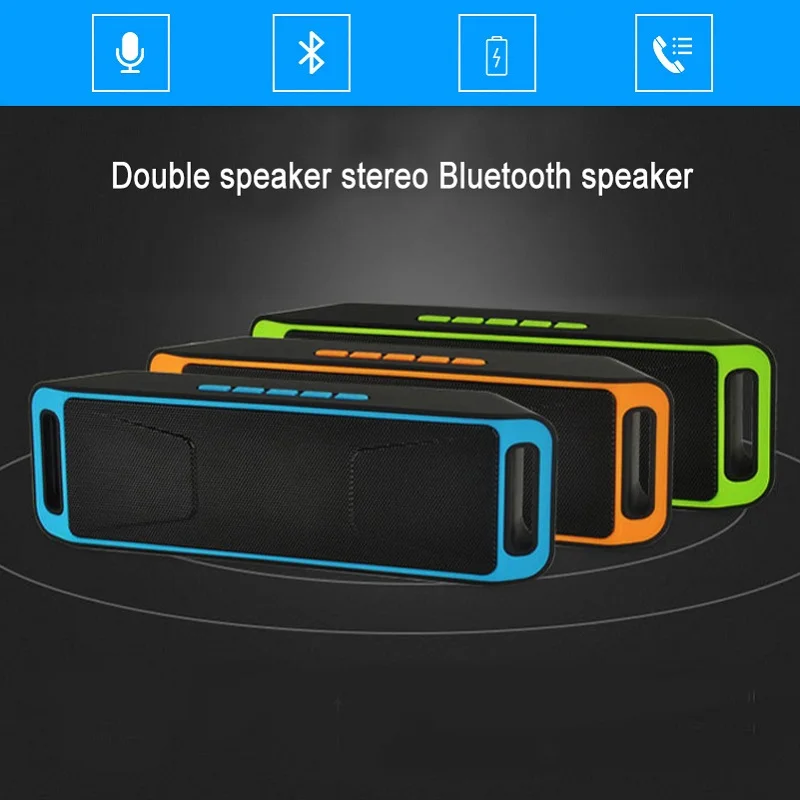Беспроводная колонка AINGSLIM Bluetooth стерео сабвуфер Громкая MP3 Поддержка TF радио с FM и