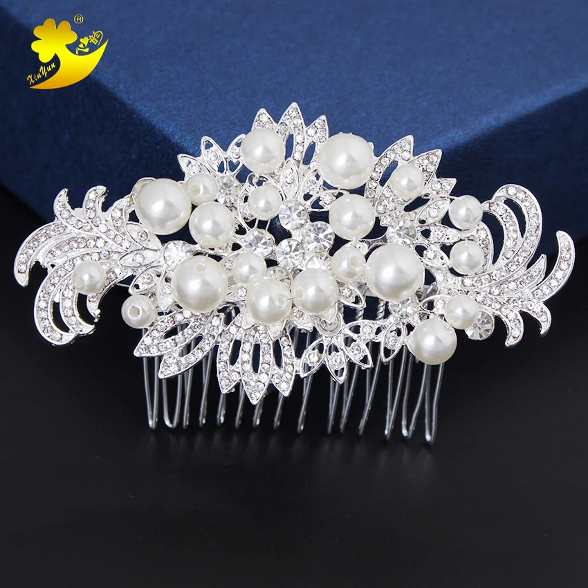 

Xinyun Women Hair Accessories Wedding Hair Comb White Pearl Headpiece Wedding Hair Ornament Hair Jewelry Bridal Gift Tiaras