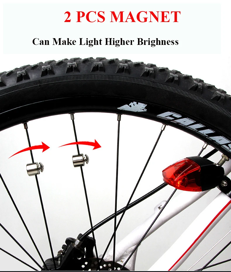 Магнитный индукционный светильник, водонепроницаемый велосипедный Задний Передний светильник Предупреждение ющий велосипедный светильник с держателем, Аксессуары для велосипеда