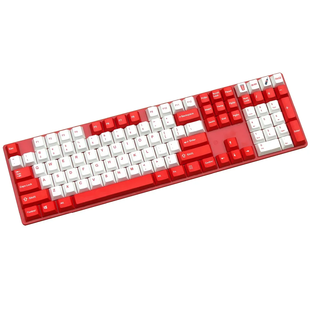 

Red 108 keys dye sublimated pbt keycap for mechanical keyboard Cherry Filco Ducky keycap Cherry profile Sell only keycaps