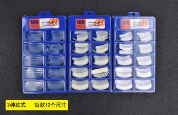 

100pcs Long Nails Half Cover Square False Nails Manicure Acrylic UV Gel White CLear Natural White fake nails long press on nails