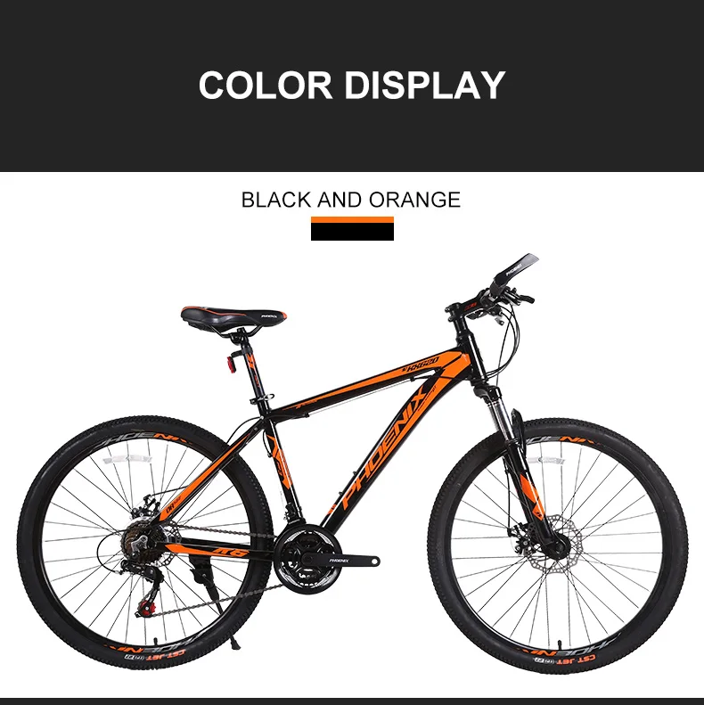 Clearance Phoenix 26 INCH Bike 21 24 Speed Mountain Bicycle Aluminium Double Disc Brake MTB Bike Bisiklet Bicicleta Mountain Road Cycling 37