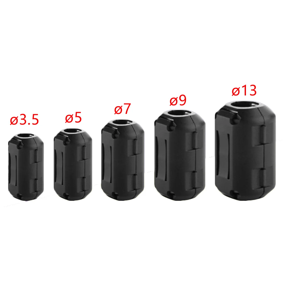 5 Pcs 3.5mm Clip-On Ferrite Ring Core Noise Suppressor For EMI RFI Clip Cable Active Components Filters