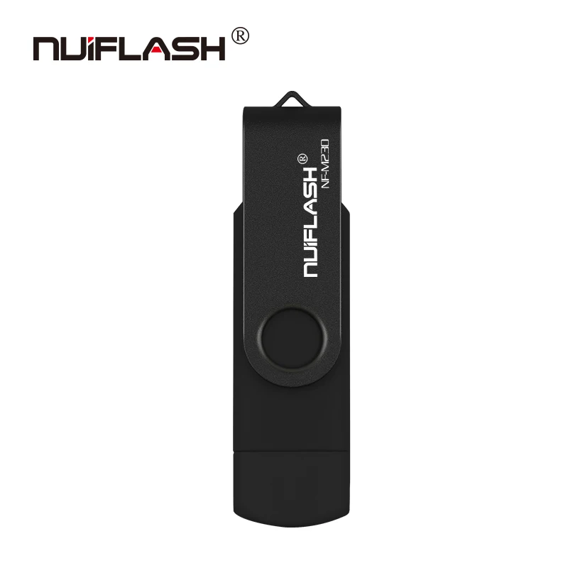 Nuiflash USB флэш-накопитель OTG высокоскоростной накопитель 64 ГБ 32 ГБ 16 ГБ 8 ГБ 4 ГБ внешний накопитель двойное применение микро USB накопитель - Цвет: black