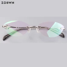 Очки без оправы, оправа для мужчин, близорукость, компьютерная оптическая оправа, srew, очки для женщин, oculos de grau nerd gafas, супер светильник по рецепту