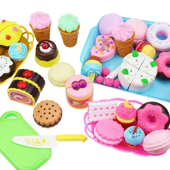 

Fun Preschool Children Plastic Cutting Birthday Cake Baby Early Educational Kitchen Toys Pretend Food Playset Gift