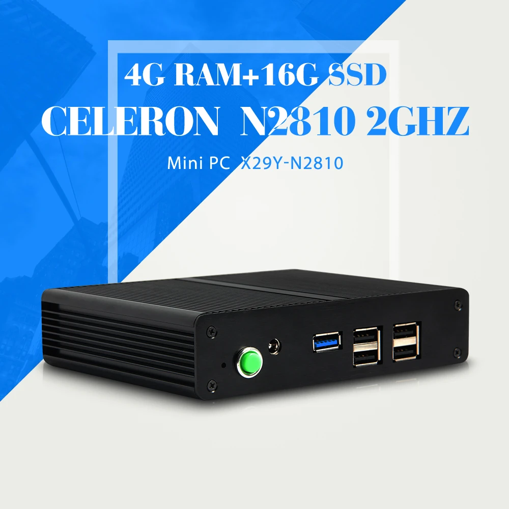 Hot on sell smallest celeron N2810 4g ram 16g ssd Desktop computer case mini pc thin client with hdmi support touch screen