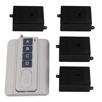 

30M Door 4 Receivers Remote Switch ABCD-Key Transmitter 24V 1CH 433MH