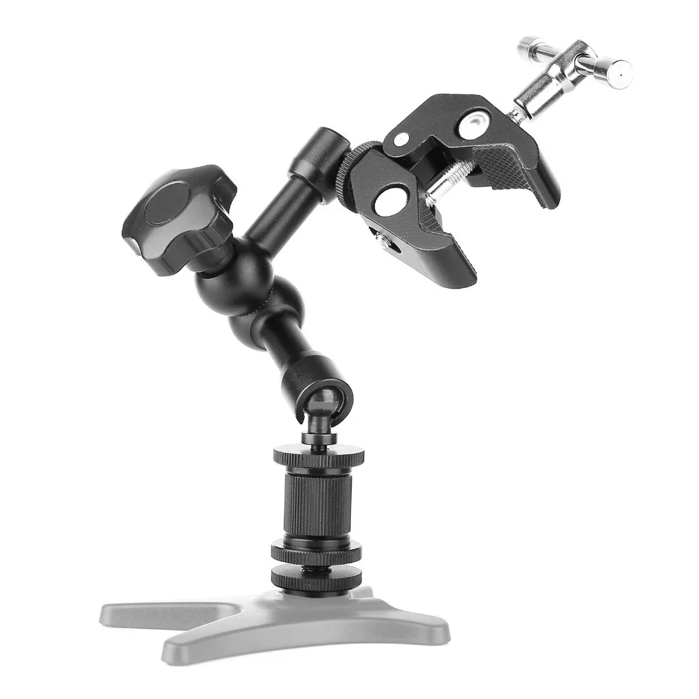Hohe qualität 11 zoll Einstellbare Reibungsgelenk Magic Arm + Super Clamp Für DSLR LCD Monitor Led licht Kamera Zubehör Günstig