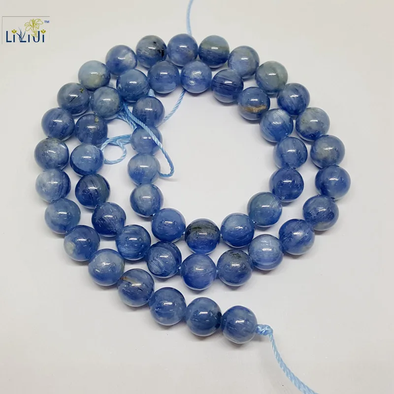 

LiiJi Unique Natural Stone Kyanite Cat's Eye Round shape 8mm bead DIY Jewelry Making Necklace or Bracelet Approx 39cm