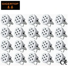 20 XLOT RGBW плоским светодио дный Par свет 4 в 1 7 12 Вт высокой Яркость Выход DMX в/двойной кронштейн белый корпус