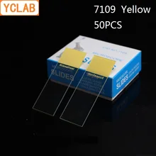 YCLAB 50 шт. 7109 микроскоп слайды желтый прозрачное стекло заземления оборудование для медицинской лаборатории