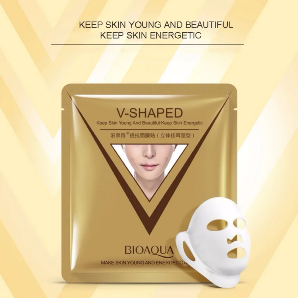Online 1 PC Lift Wajah Masker V Masker Wajah Whitening Pelembab Firming   Lifting Facial Mask Telinga Wajah masker