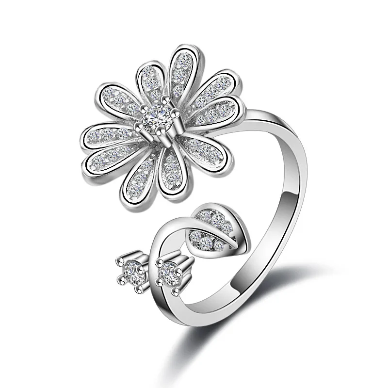 

New fashion rose ring zircon jewelry engagement wedding ring anniversary holiday gift