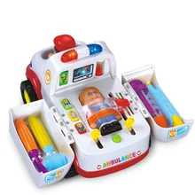 Игрушечный Набор доктора, пластиковая машина скорой помощи с подсветкой и музыкой, электрический автомобиль, обучающие и обучающие игрушки, детские рождественские подарки TY0124