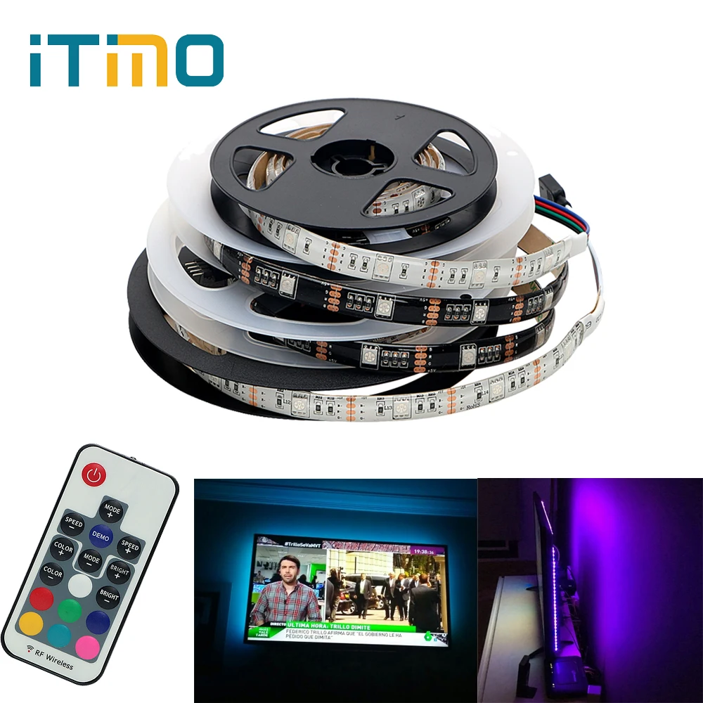 ITimo 5V 1M 2M RGB Светодиодные ленты 17Key РЧ пульт дистанционного управления