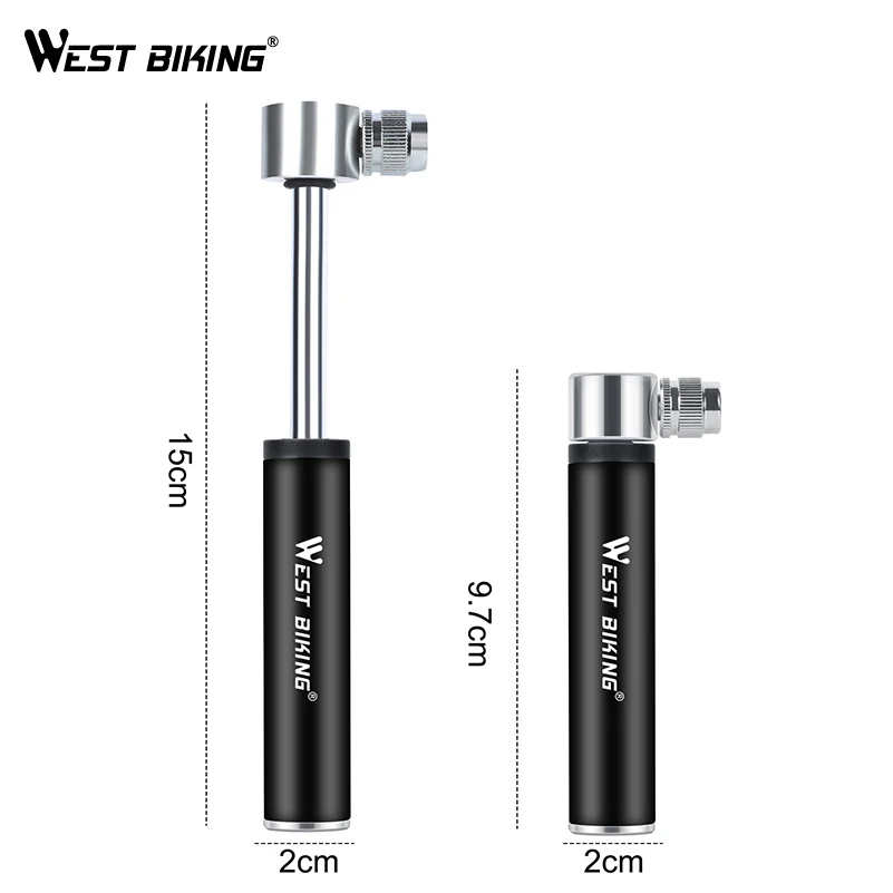 WEST BIKING велосипедный насос 120psi алюминиевый сплав воздушный насос для шин Schrader Presta клапан Велоспорт MTB дорожный велосипед портативный ручной насос