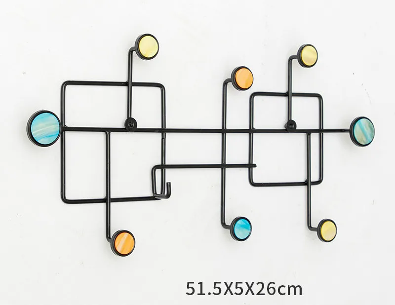 Nordic Вешалка из кованого железа склад-хралилище подставленное к стене стойки основа Материал подвесная полка с крючками украшения для дома ключница - Цвет: 5