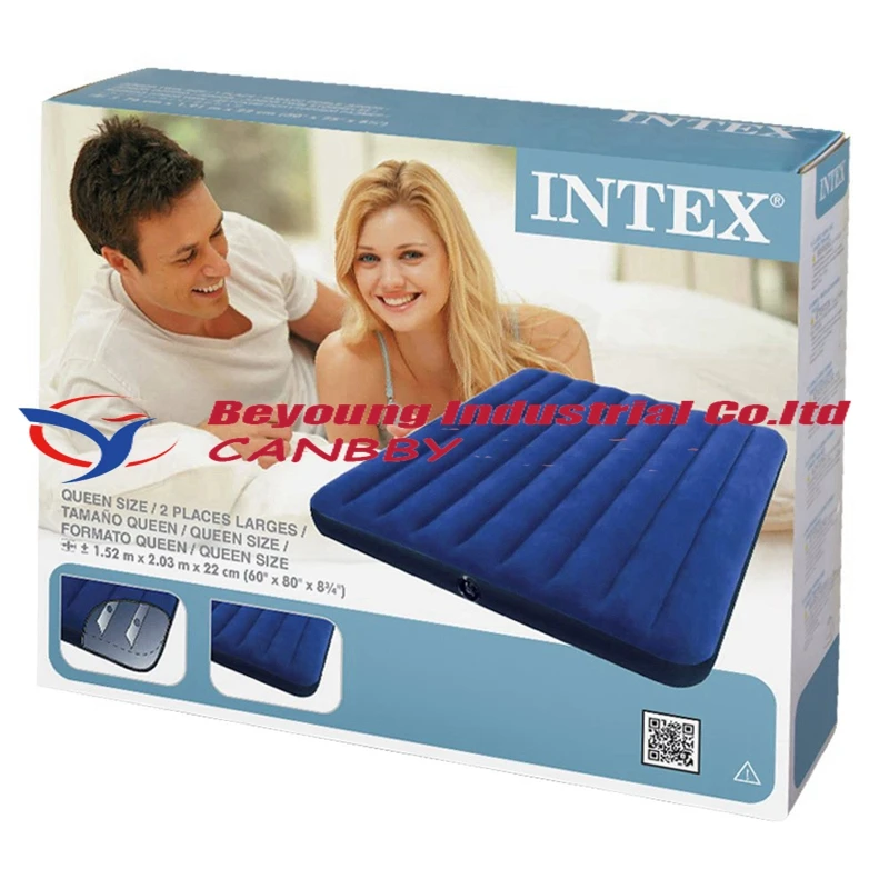 Intex 68755 Классическая пуховая кровать king size надувная воздушная спальный воздушный