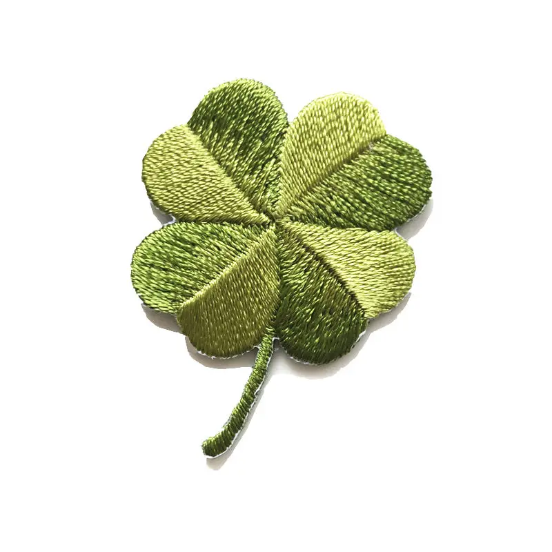 Зеленый счастливый листок 4 лепестка вышитые для аппликации, шитья железо на значках животное для платья джинсы футболка DIY Аппликации Ремесло украшения
