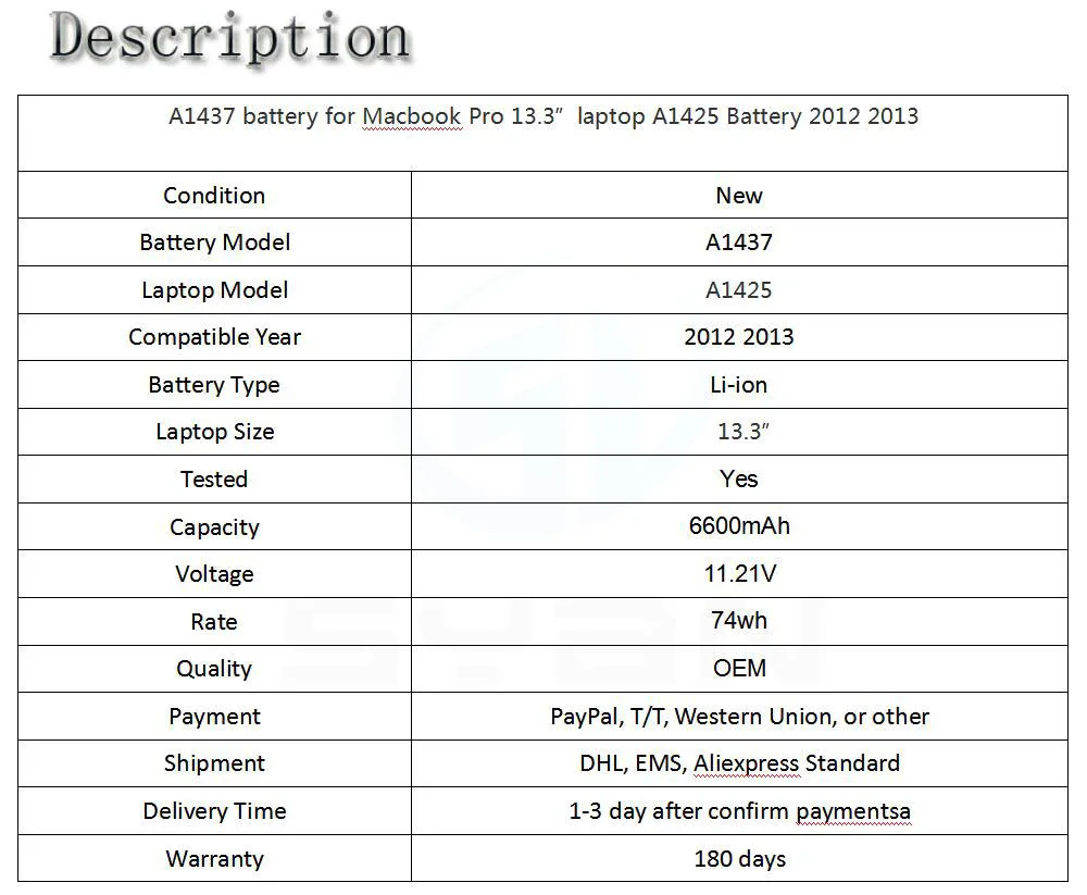 A1437 батарея для Macbook Pro retina 13,3 ''ноутбука A1425 MD212 MD213 батарея 2012 2013