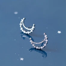 MloveAcc 925 пробы серебро Ясно CZ Полумесяц Серьги для Для женщин новые летние женские Модные украшения Brincos