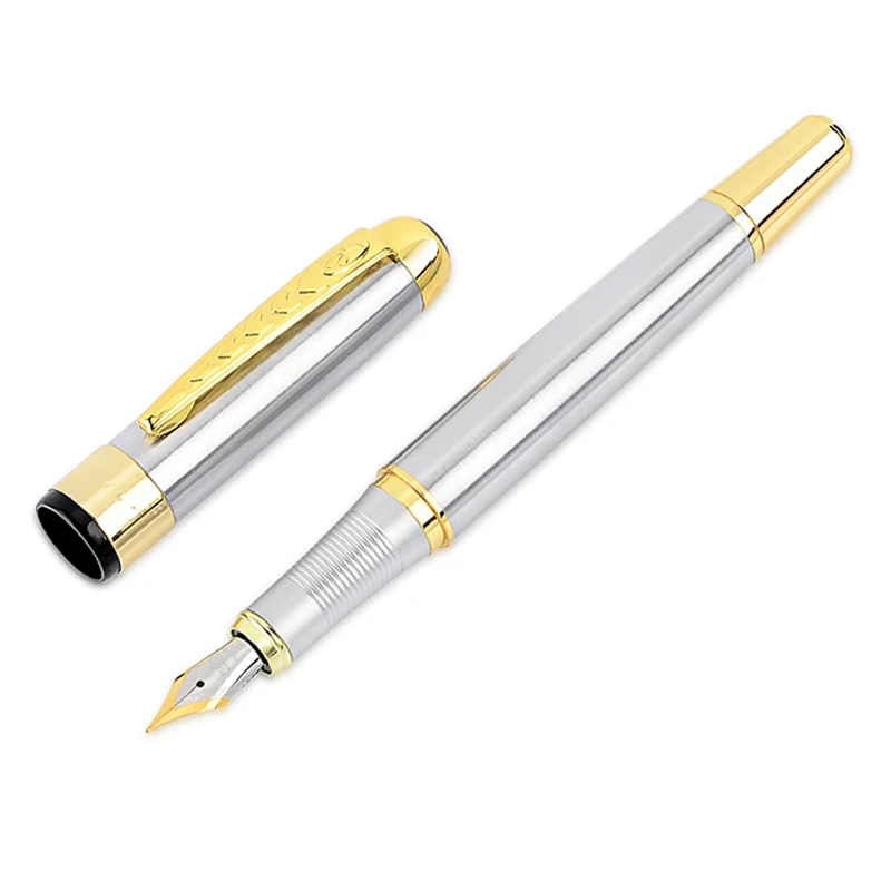 Роскошная брендовая перьевая ручка Iraurita Jinhao 250 полностью из нержавеющей стали с