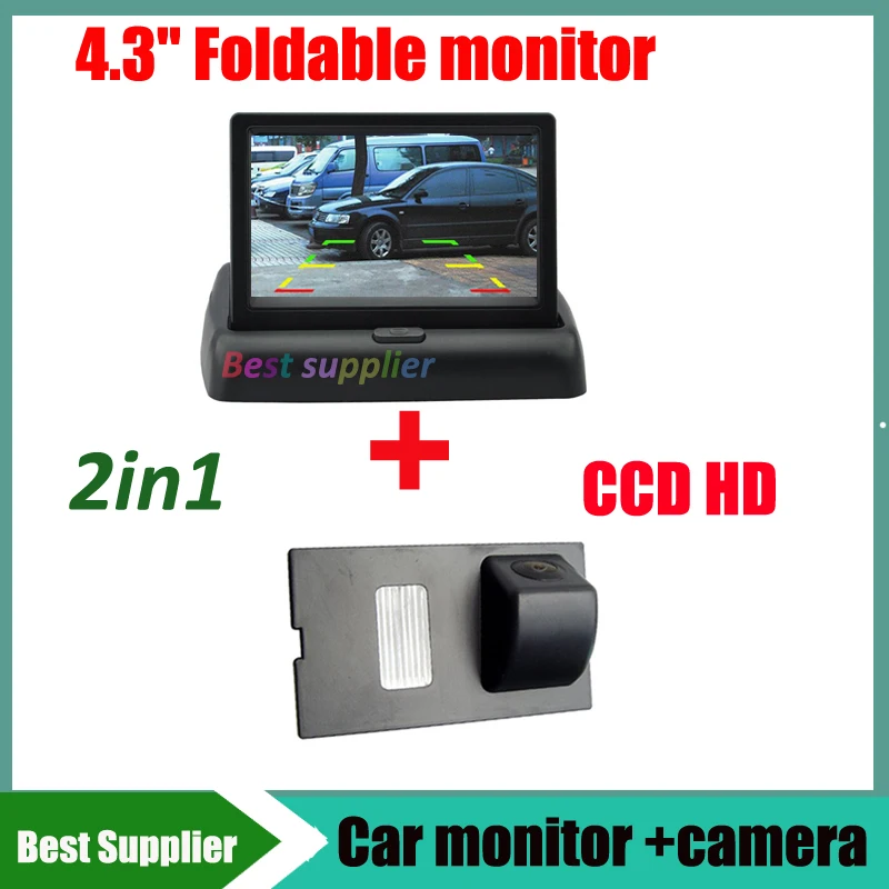 2 в 1 автомобильный монитор TFT 4 3 ''HD + CCD HD Автомобильная камера заднего вида для