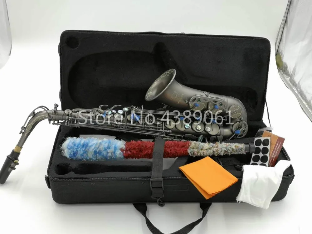 MARGEWATE MGL-322 Alto E Flat Saxophone Retro Matte Black Nickel Plated Eb Tune Sax With Case Mouthpiece