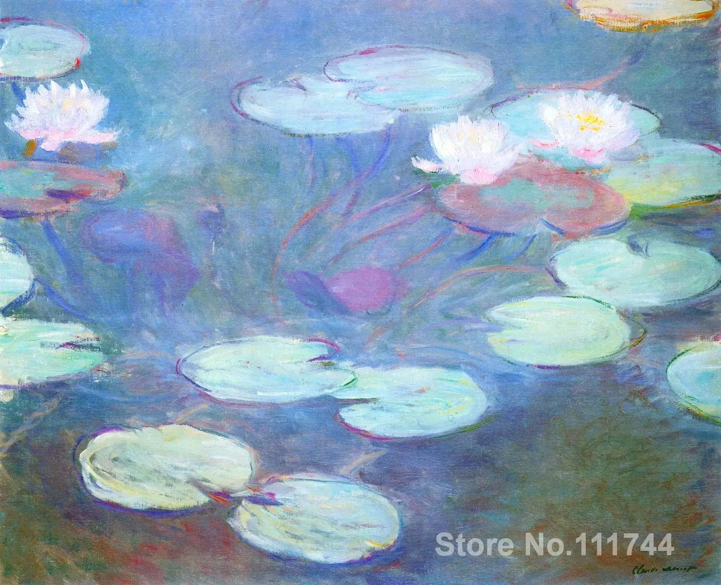 

Water Lilies Pink Claude Monet painting Decorative art Handmade High quality