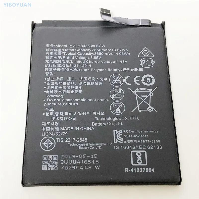 3,85 V 3650 мА/ч, HB436380ECW для huawei P30 ELE-L09 ELE-L29 ELE-AL00 ELE-TL00 Батарея