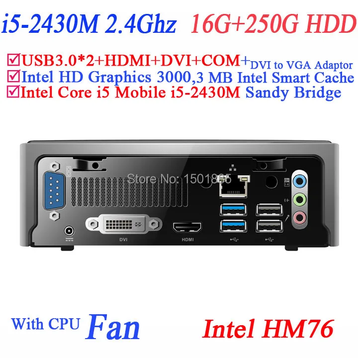 

OEM cheap linux mini computer linux business computer with Intel Core i5 2430M 2.4Ghz 16G RAM 250G HDD