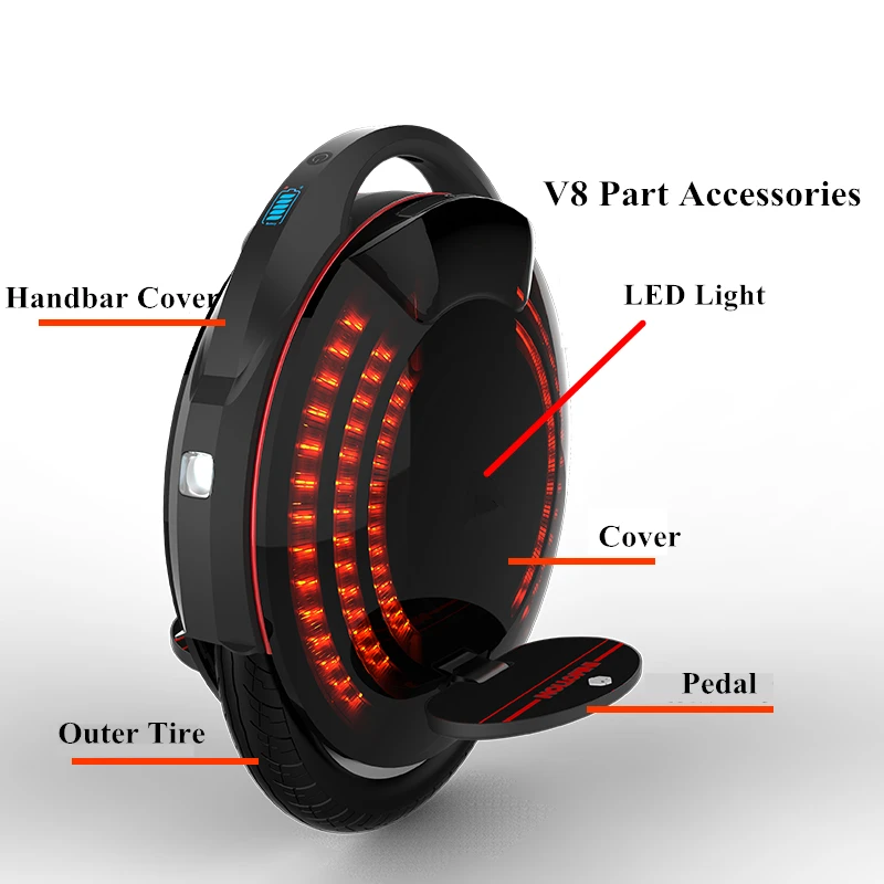 Оригинальные детали V8, защитный чехол для корпуса, ручка для ног, накладка на педаль, наружные Внутренние шины, аксессуары для электрического скейтборда, одноколесного велосипеда