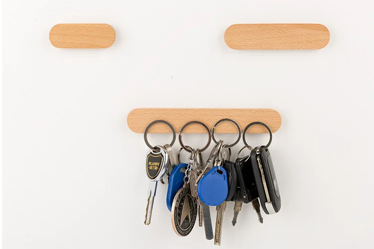 Description Picture 5 of itemWooden Key Holder Wall Key Storage Organizer Strong Magnetic Key Rack Hanger Key Ring Hooks Clerk Housekeeper on the Wall