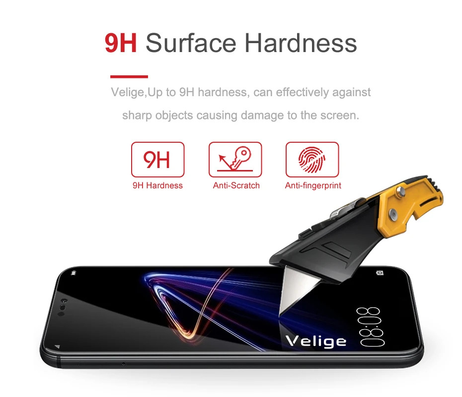 Velige Full Cover Tempered Glass for Huawei P20 Lite P20Lite Huaweip20 Lite Screen Protector Real 2.5D Anti-Scratch Glass Film (17)