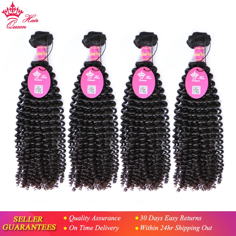 us 13965 51 offqueen hair products kinky curly brazilian virgin hair  weft 4bundles/lot natural color 100 human hair weaving free shipping3/4