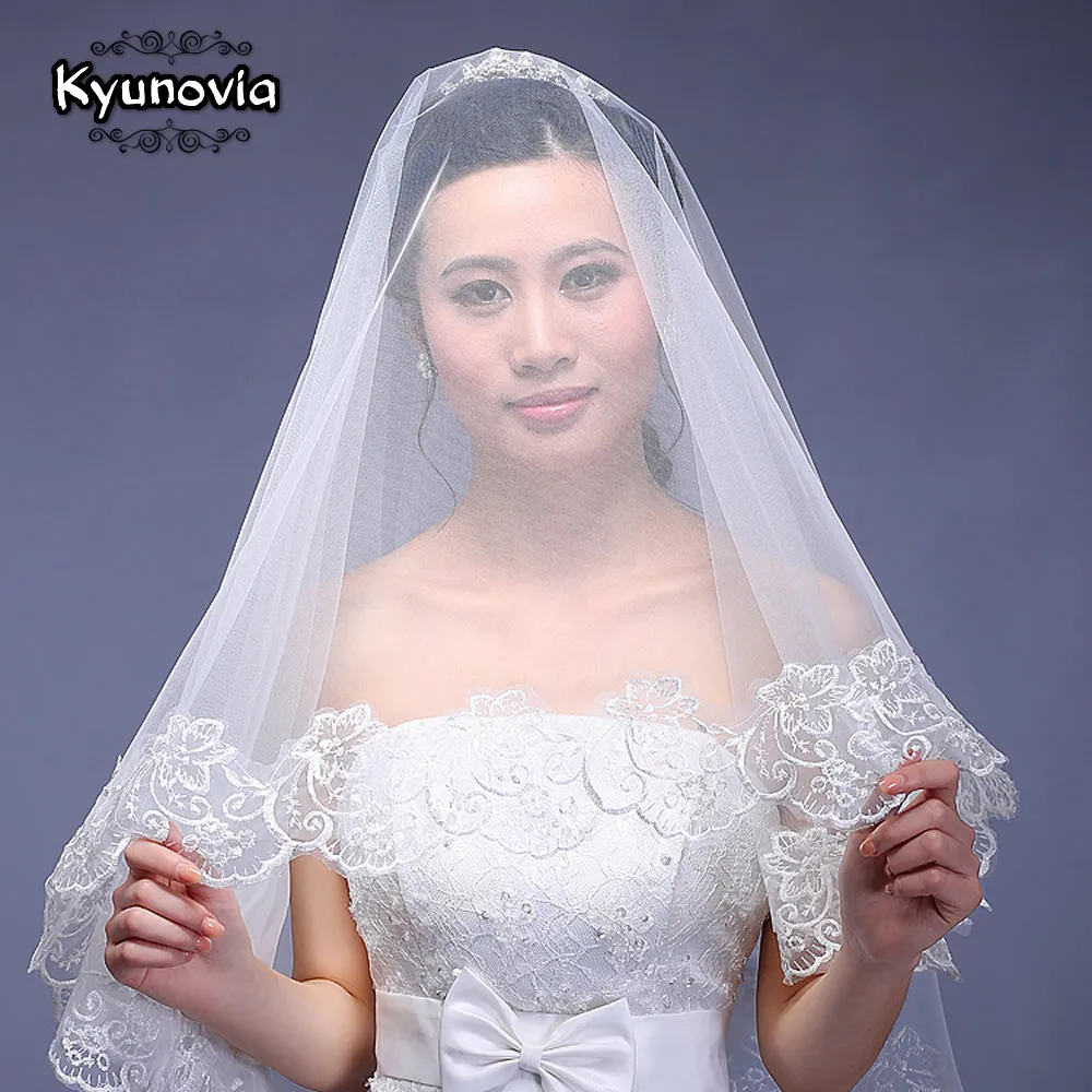 Свадебная фата Kyunovia Белый слоновой кости красный Veils длинная 3 метра однослойная